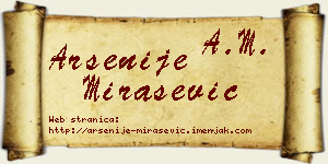 Arsenije Mirašević vizit kartica